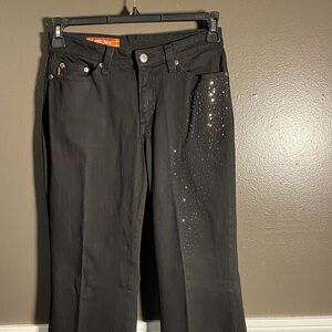 Mu Jeans Black with Rhinestone Detail